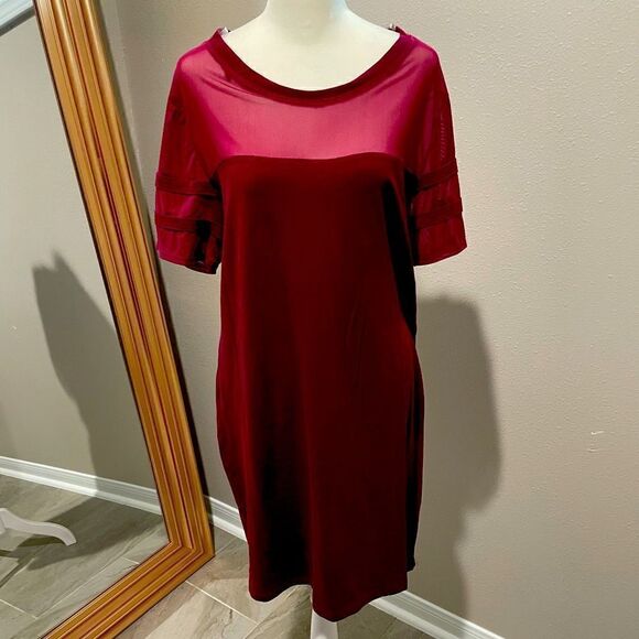 Bozzolo Maroon Jersey Style Dress - 3X - Picture 1 of 3